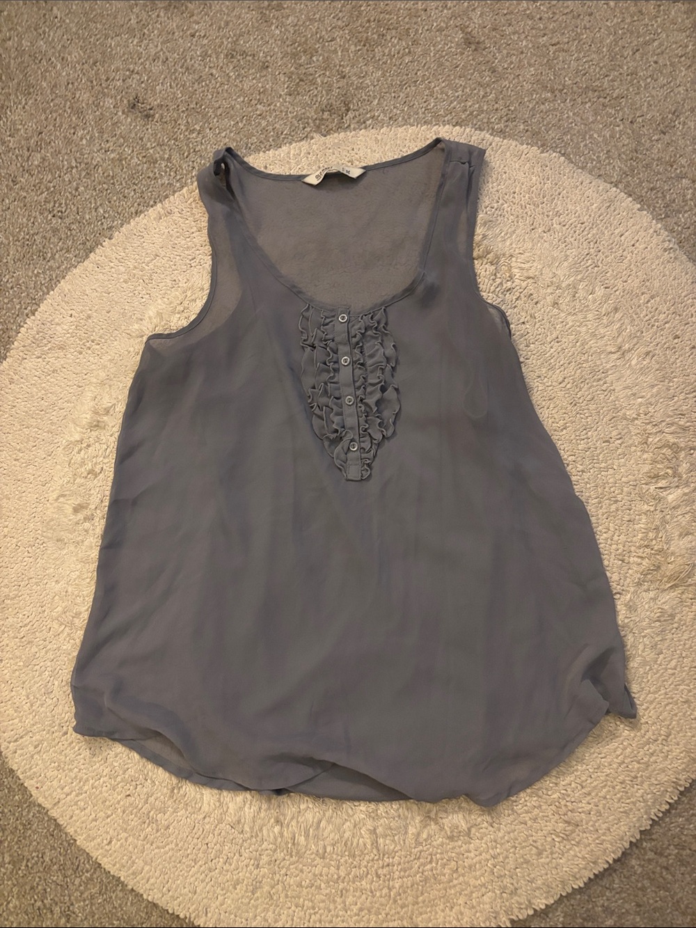 Grey sheet sleeveless top